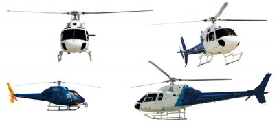 Set van Helikopters. Geïsoleerd op wit