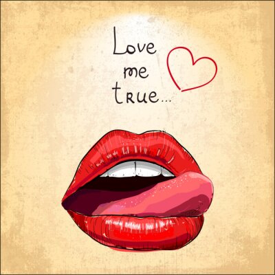 Sticker sexy rode lippen