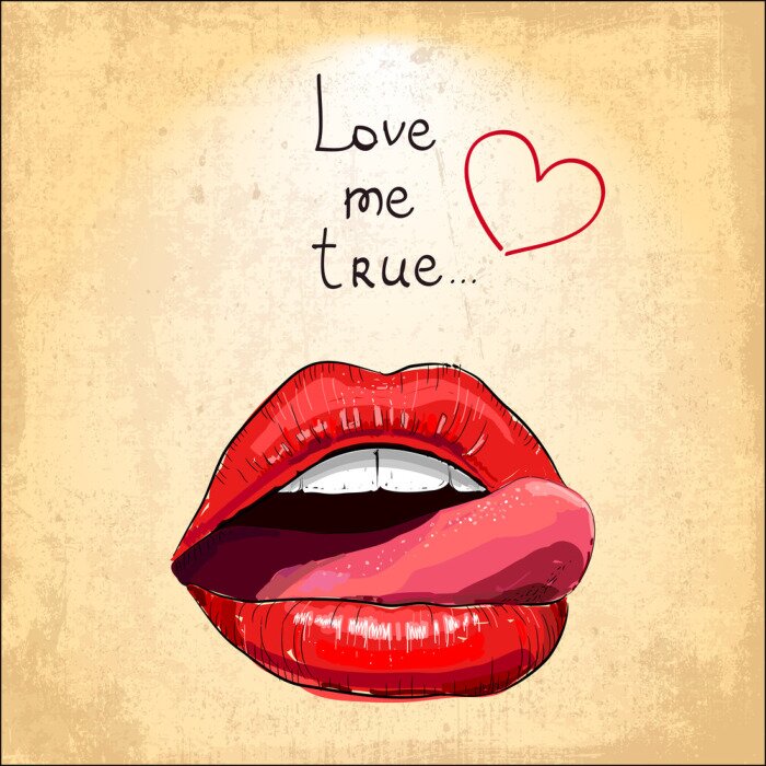 Sticker sexy rode lippen