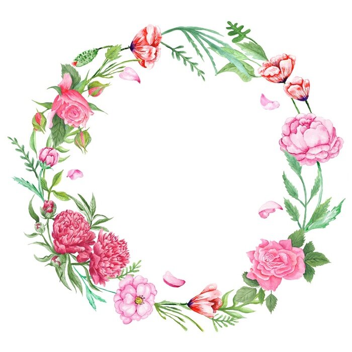 Sticker Shabby Chic Floral Wreath