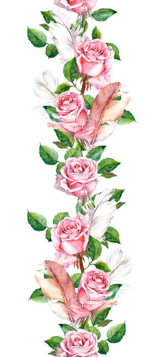 Sticker Shabby chic patroon met rozen