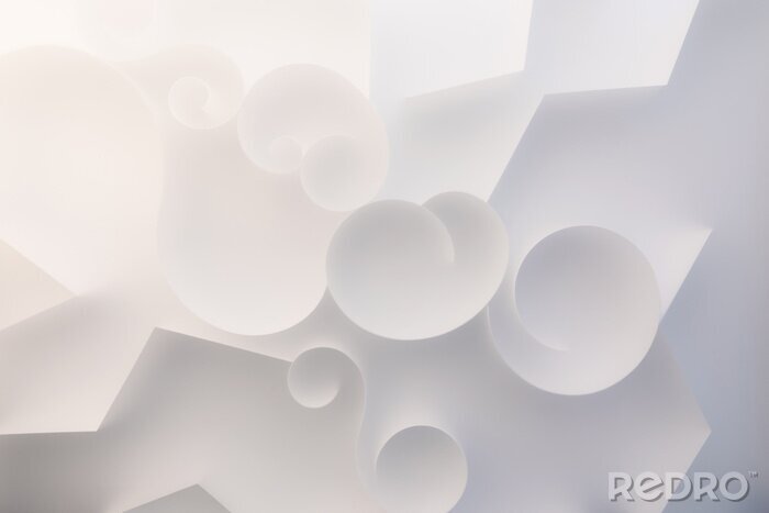 Sticker Shapes and lines on white background, abstract 3d illustration