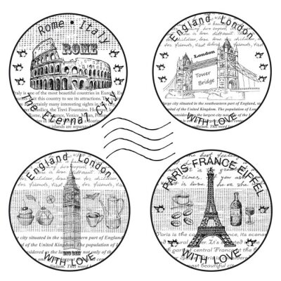 Sticker Shtamp rome paris