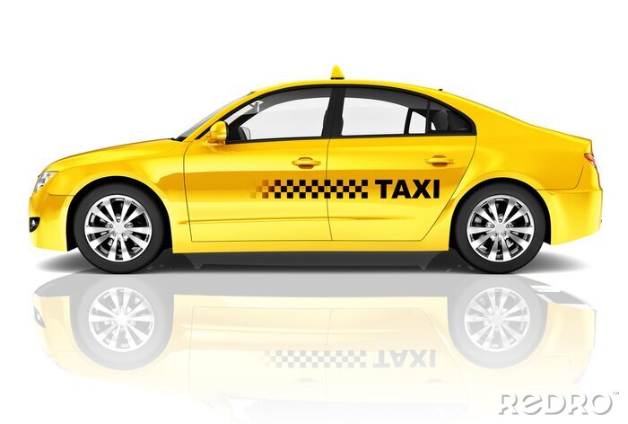 Sticker Side View Studio Shot Van Geel Sedan Taxi Car