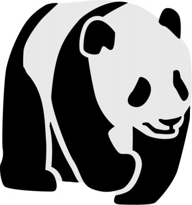 Sticker Silhouet van een panda