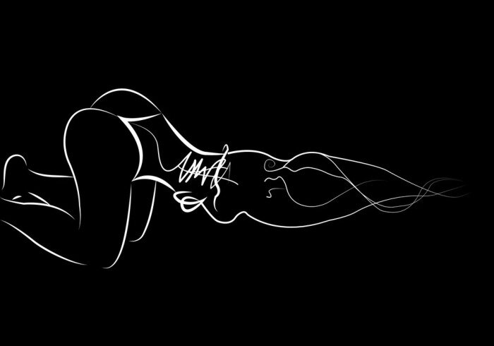 Sticker silhouet van een sexy erotisch meisje