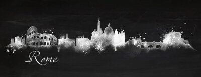 Sticker Silhouette chalk Rome