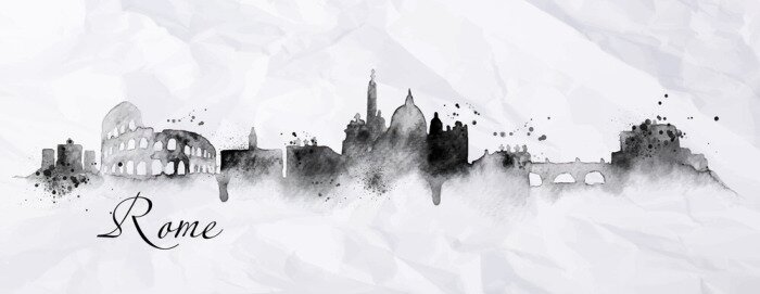 Sticker Silhouette inkt Rome