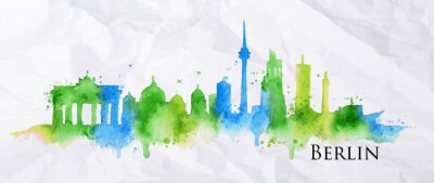 Sticker Silhouette watercolor Berlin