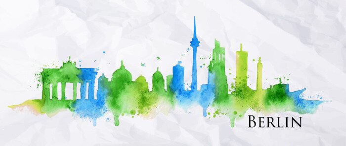 Sticker Silhouette watercolor Berlin