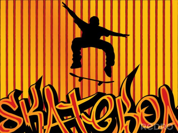Sticker skateboard achtergrond 2 oranje