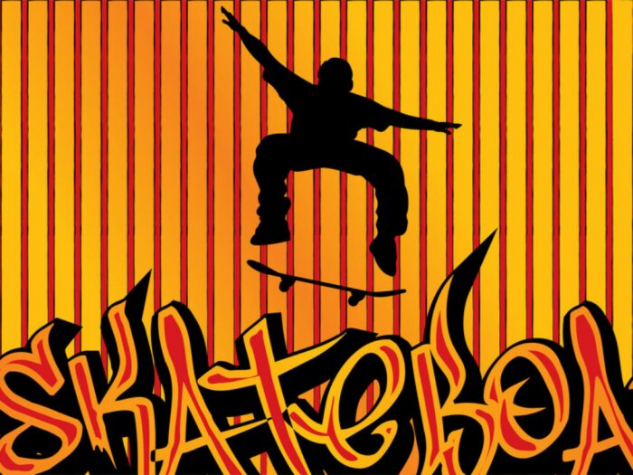 Sticker skateboard achtergrond 2 oranje