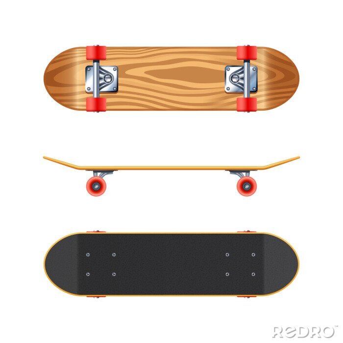 Sticker Skateboard Deck Onderkant realistische illustratie