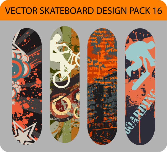 Sticker Skateboard ontwerp pack 16