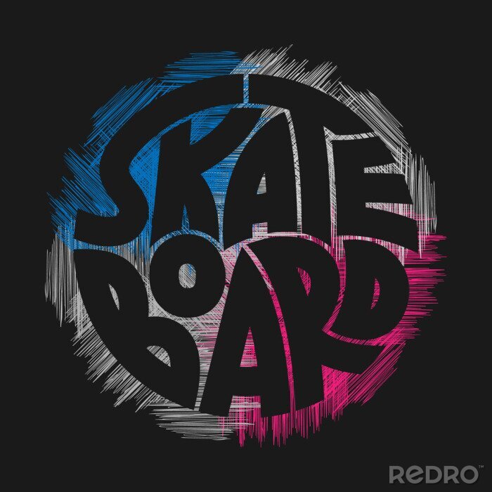 Sticker Skateboard typografie afbeeldingen. Concept in grungestijl voor drukproductie. T-shirt modeontwerp.