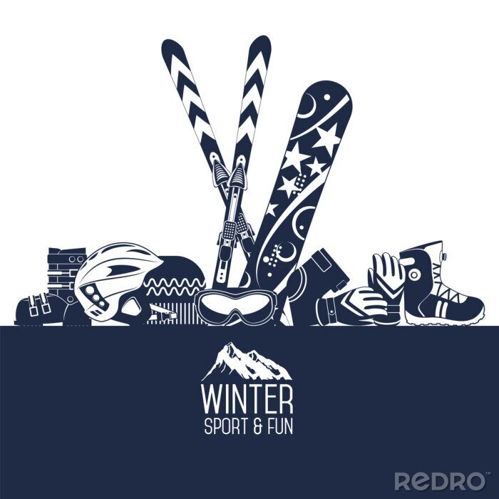 Sticker Skiën. Extreme wintersporten.