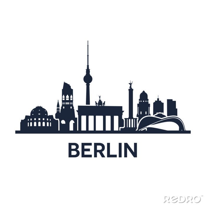 Sticker Skyline Stad Berlin
