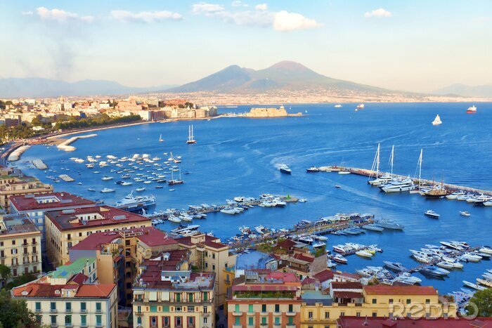Sticker Skyline van een Italiaanse stad in de zomer
