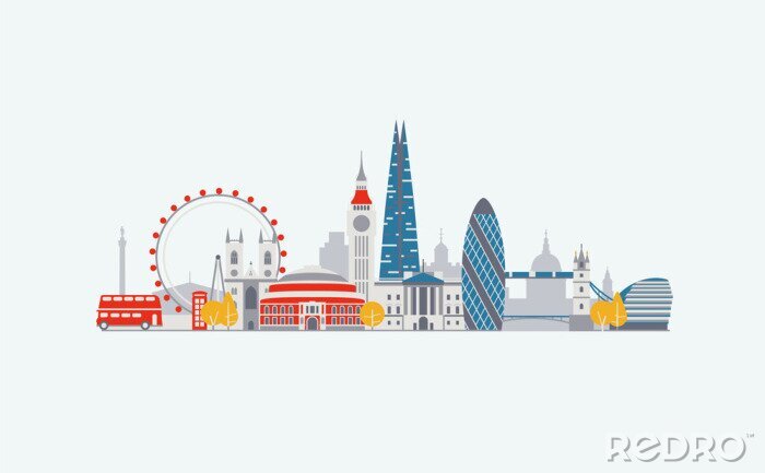 Sticker Skyline van Londen