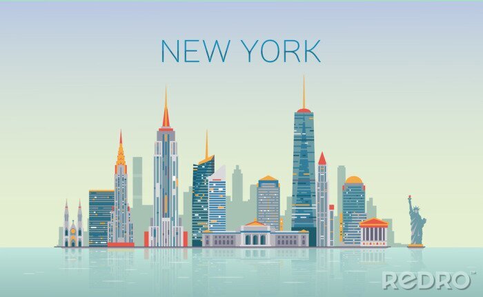 Sticker skyline van New York