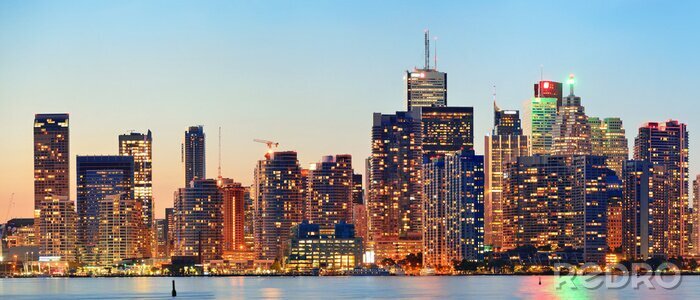 Sticker Skyline van Toronto in 3D