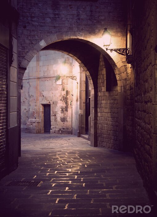 Sticker Smalle straat in Barcelona