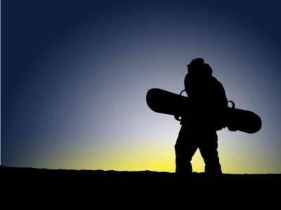 Sticker Snowboard Sunset