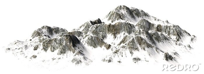 Sticker Snowy Mountains - Mountain Peak - gescheiden op een witte achtergrond