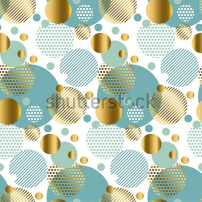 Sticker snuisterijdecoratie, modern lichtgoud naadloos patroon met cirkels. Xmas achtergrond. Kerst achtergrond. Winter patroon. Seizoen vector illustratie. Vakantie patroon