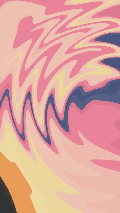 Sticker Soft aesthetic abstract background with flowers illustration - using colorful pastel color palette