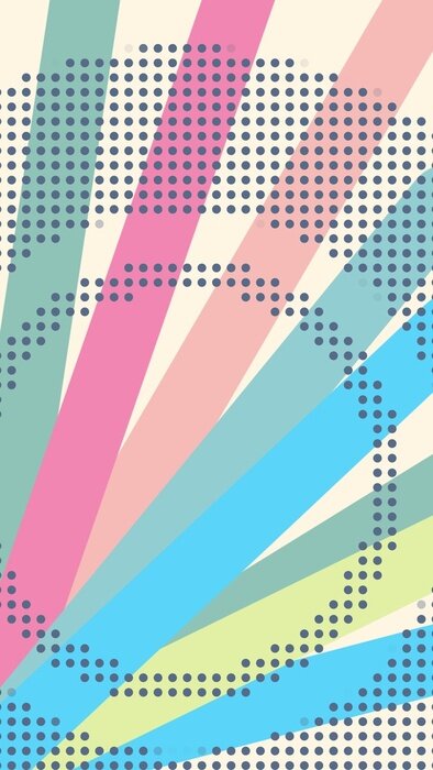 Sticker Soft aesthetic abstract background with flowers illustration - using colorful pastel color palette