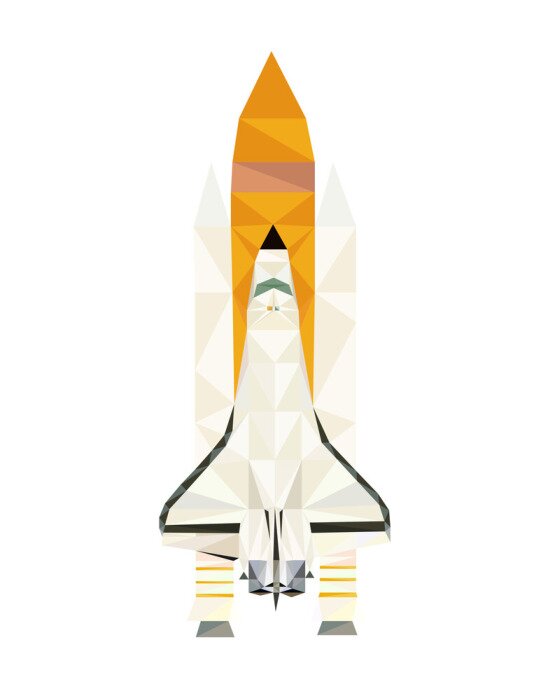 Sticker Spaceshuttle illustratie
