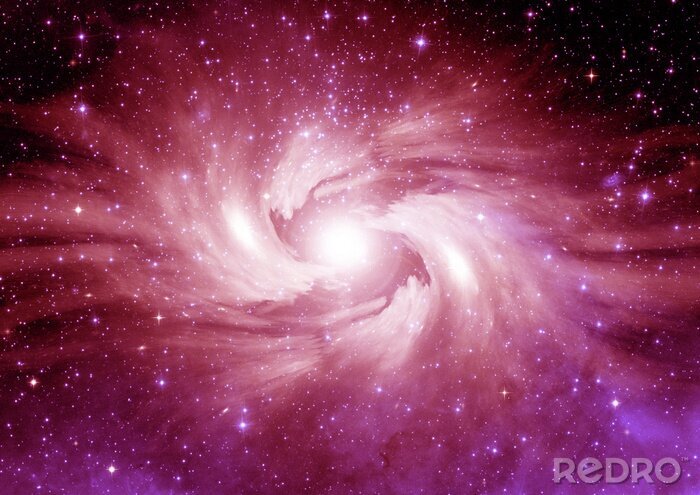 Sticker Spiraalvormig sterrenstelsel in roze tinten
