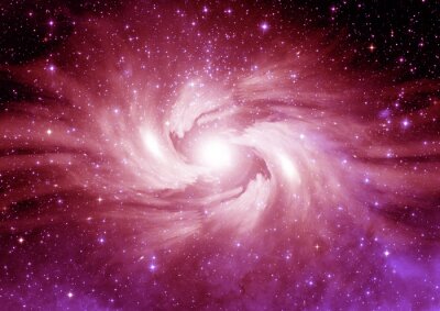 Sticker Spiraalvormig sterrenstelsel in roze tinten