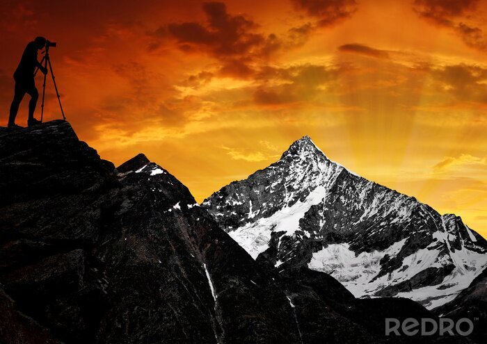 Sticker Sport op bergtoppen