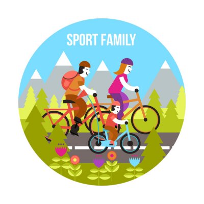 Sticker Sports Family Concept