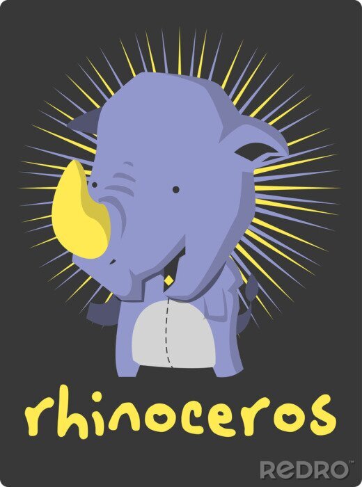 Sticker Sprookjesachtige neushoorn