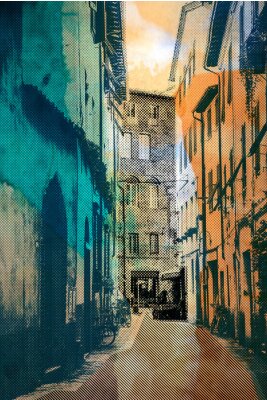 Sticker stad Lucca, ansichtkaart