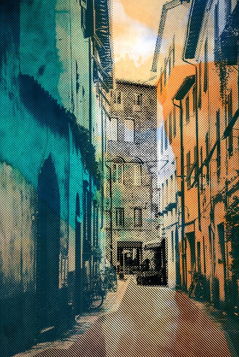 Sticker Stad Lucca, ansichtkaart