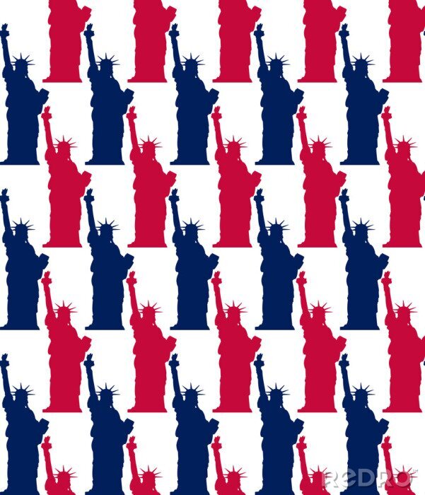 Sticker standbeeld van vrijheid naadloze patroon