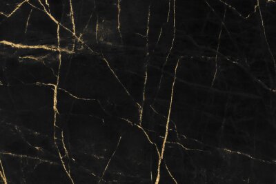 Sticker Steen textuur zwart marmer met gouden versieringen