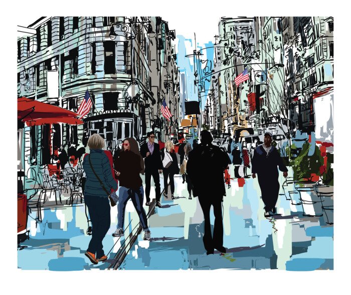 Sticker Steet in de stad New York