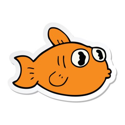 Sticker sticker of a cartoon fish