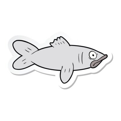 Sticker sticker of a cartoon fish