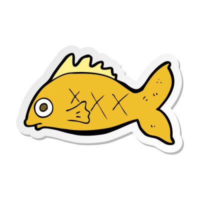 Sticker sticker of a cartoon fish