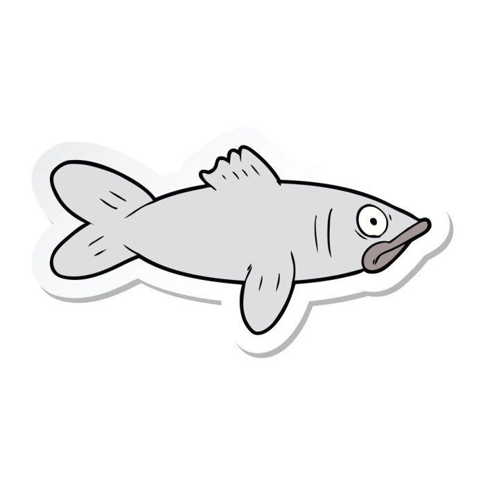 Sticker sticker of a cartoon fish
