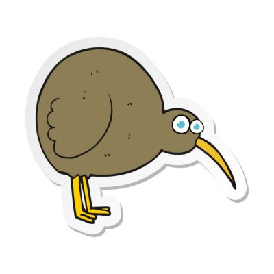 Sticker sticker of a cartoon kiwi bird