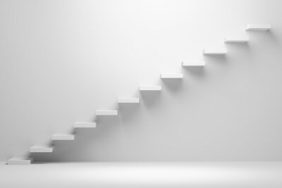 Stijgende trap abstracte witte 3d illustratie