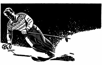 Sticker Stijlvolle Skiër