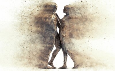 Sticker stone paar uiteenvallende